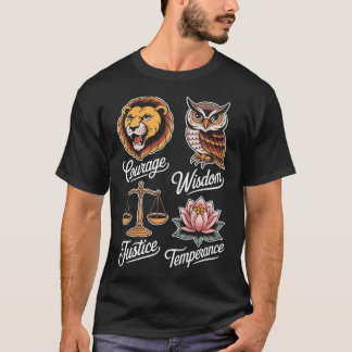 T-shirt Philosophie Grecque Ancienne Et Les Quatre Piliers