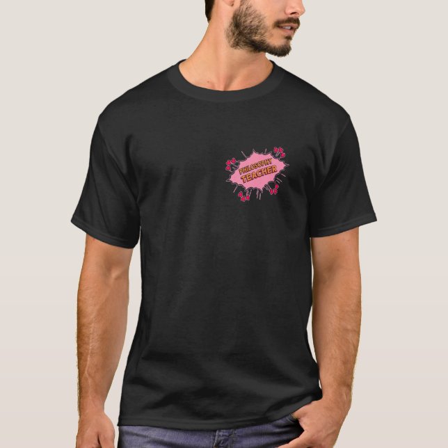 T-shirt Philosophie Professeur Amour & Coeurs (Devant)