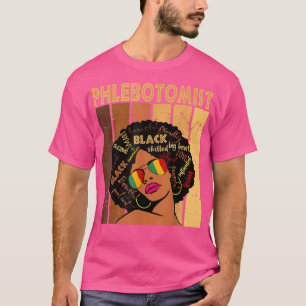 T-shirt Phlebotomiste Afro-Africain-Américain Femmes Noir 