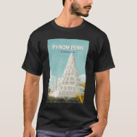 Phnom Penh Cambodge Illustration Voyage Art Retro