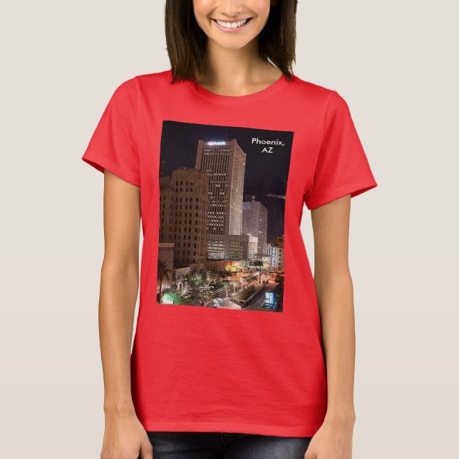 T-shirt Phoenix Arizona de nuit Skyscrapers femmes (Devant)