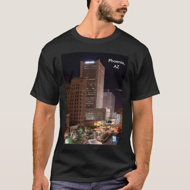 T-shirt Phoenix Arizona de nuit Skyscrapers Unisex (Devant)