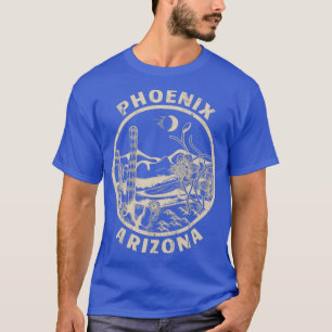 T-shirt Phoenix Arizona Linocut désert en détresse Illustr