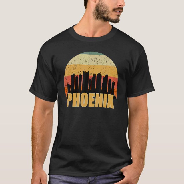T-shirt Phoenix Az Skyline Silhouette Sunset I (Devant)
