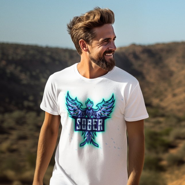 T-shirt Phoenix bleu de Sobriété (Créateur téléchargé)