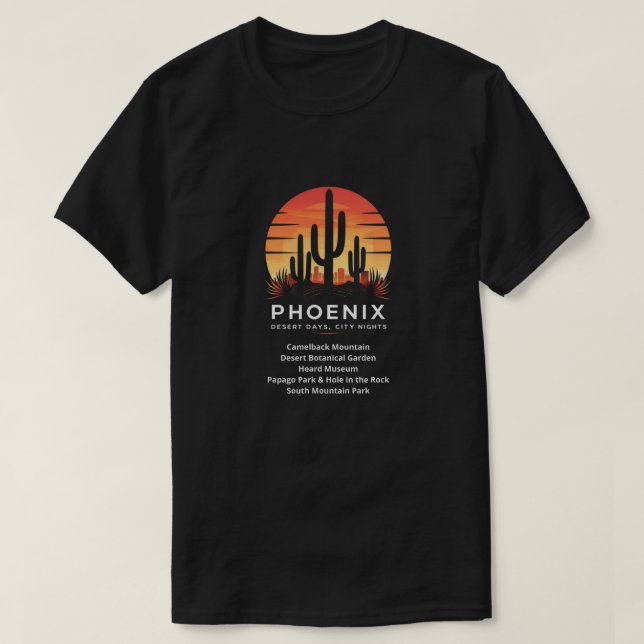 T-shirt Phoenix "Jours du désert, Nuits de la ville" (Design devant)