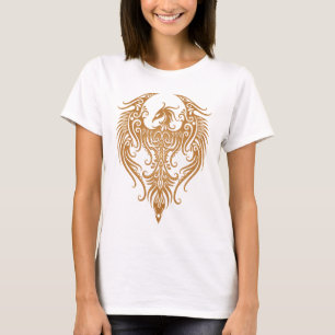 T-shirt Phoenix tribal Brown décoré
