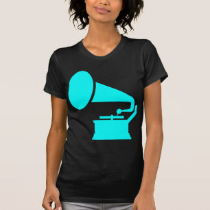 T-shirt Phonographe - Cyan