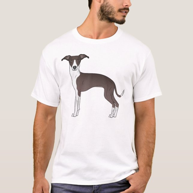T-shirt Phoque Et Blanc Italien Greyhound Cute Cartoon Chi (Devant)