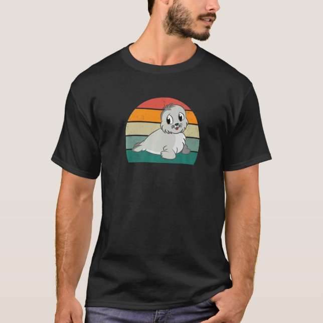 T-shirt phoques barbus nageant hurlant Mer du Nord Mer Com (Devant)