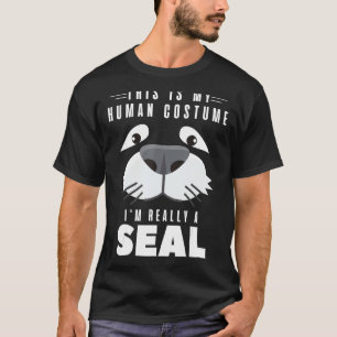 T-shirt Phoques C'est mon costume humain Je suis vraiment 