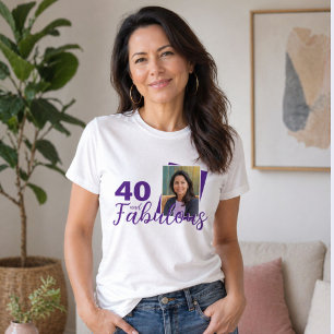 T-shirt Photo 40 ans Violet et Fabuleux 40e Anniversaire