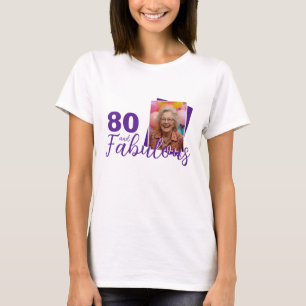 T-shirt Photo 80 ans violet et fabuleux pour un 80e annive
