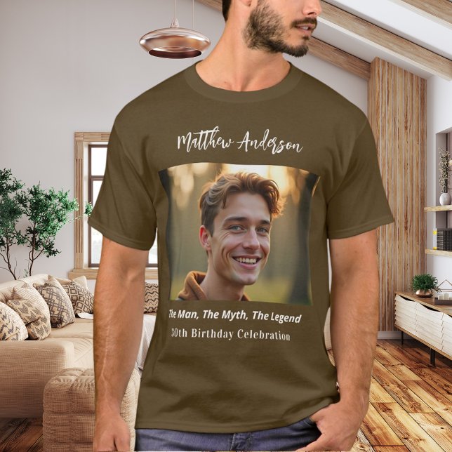 T-shirt Photo anniversaire homme mythe légende nom marron  (Créateur téléchargé)