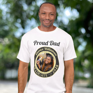 T-shirt Photo au charbon de bois Fier papa diplômé moderne
