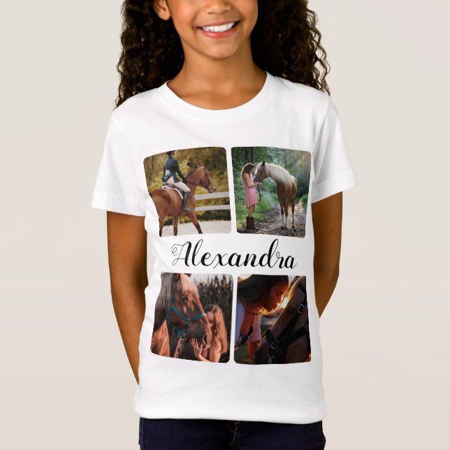 T-Shirt Photo Cheval Equestre Personnalisé (Devant)