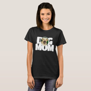 T-shirt Photo Chienne Maman Typographie Blanche
