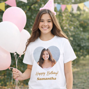 T-shirt Photo cœur nom anniversaire