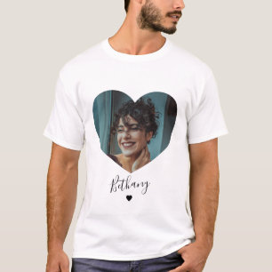 T-Shirt Photo Cœur Personnalisé Minimal