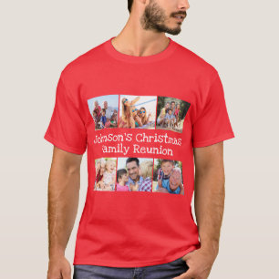 T-shirt Photo Collage Famille de Noël Retrouvailles Perso