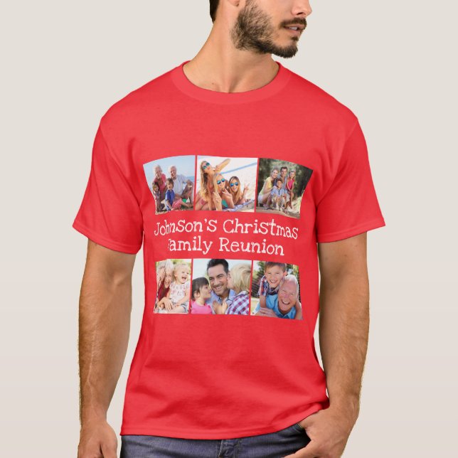 T-shirt Photo Collage Famille de Noël Retrouvailles Person (Devant)