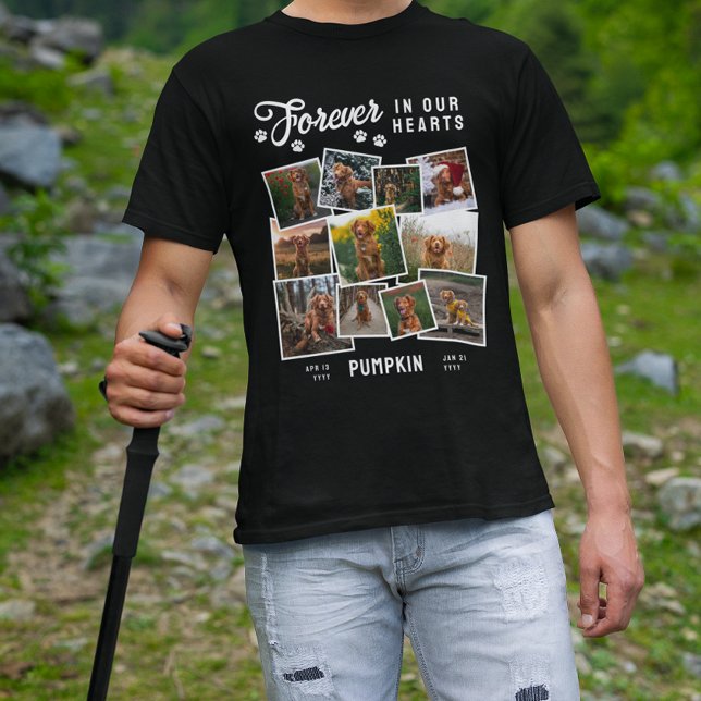 T-shirt Photo Collage Forever In Our Hearts Dog Memorial (Créateur téléchargé)