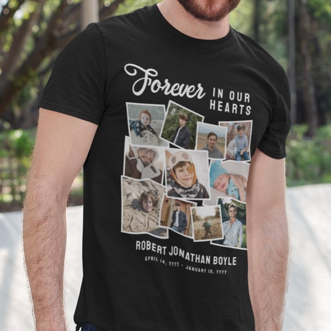 T-shirt Photo Collage Forever In Our Hearts Memorial (Créateur téléchargé)