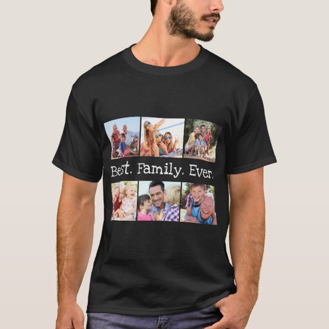 T-shirt Photo Collage Meilleure famille jamais personnalis (Devant)