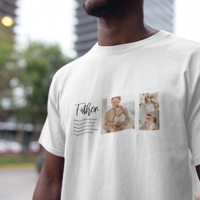 T-shirt Photo Collage Moderne Avec Père Meilleur Devis Cad (Créateur téléchargé)
