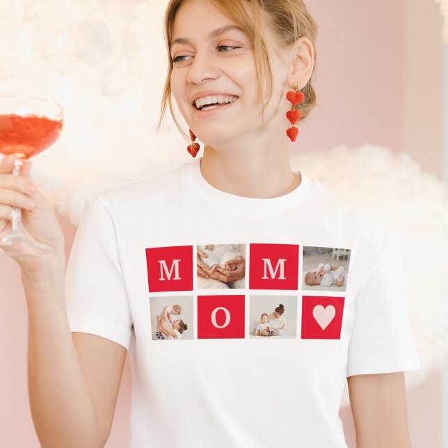 T-shirt Photo Collage Moderne & Best Mom Ever Cadeau (Créateur téléchargé)