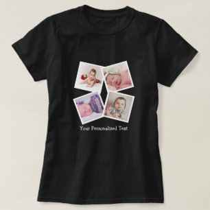 T-shirt Photo Collage unique personnalisée 4 Photo