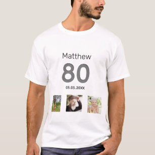 T-shirt photo d'anniversaire 80 ans homme fête