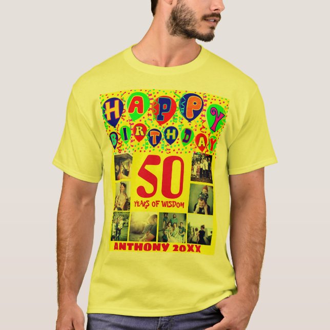 T-shirt Photo d'anniversaire heureux personnalisé par anné (Devant)