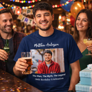 T-shirt Photo d'anniversaire homme mythe légende nom amusa