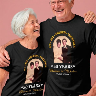 T-shirt Photo de 50e anniversaire de mariage Golden Togeth