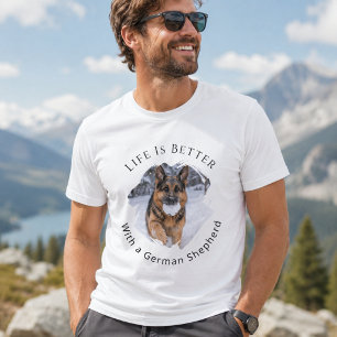 T-shirt Photo de Berger Allemand - La vie est meilleure ho