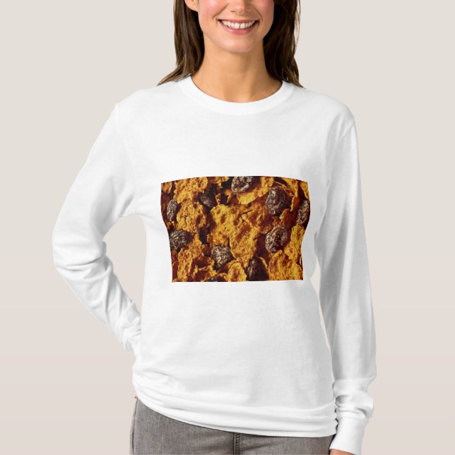 T-shirt Photo de céréale de raisin sec et de son (Devant)