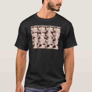 T-shirt Photo de chat vintage noir et blanc