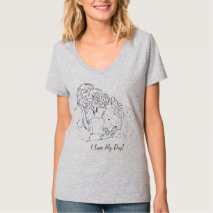 T-shirt photo de chien aimer de j'aime mon chien
