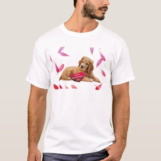 T-shirt Photo de Chien de la Saint Valentin (Devant)