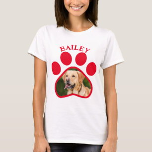 T-shirt Photo de chien ou de chat avec empreinte de patte