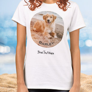 T-shirt Photo de chien personnalisé avec nom Image de l'an