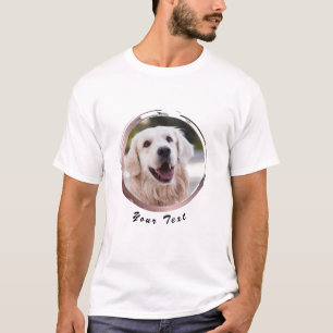 T-shirt Photo de chien personnalisée avec cadre RoseGold