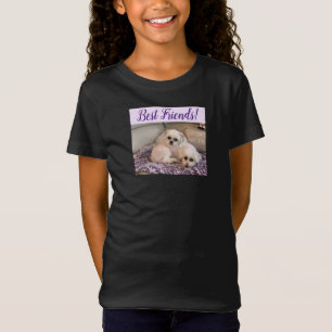 T-Shirt Photo de chiens Mignons Maltais et Shih Tzu