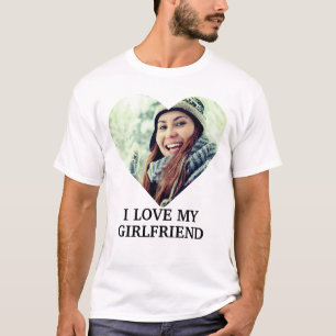 T-shirt Photo de coeur moderne personnalisée J'aime ma pe