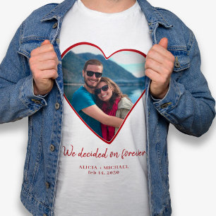 T-shirt Photo de couple cœur engagement personnalisé