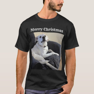 T-shirt Photo de Cute Talking Dog Ajouter un message Noël