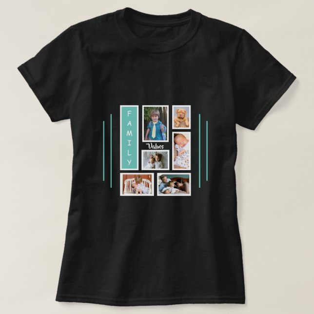 T-shirt Photo de famille Collage Design (Design devant)