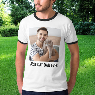 T-shirt Photo de famille de chat personnalisé noir et blan