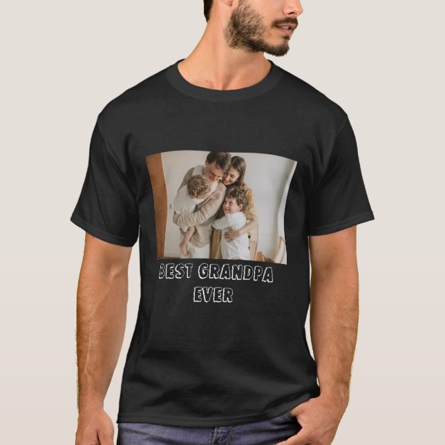 T-shirt Photo de famille personnalisée Meilleur grand-père (Devant)
